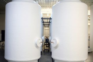 These cryostat chambers at the Cryonics Institute in Clinton Township, Mich., preserve the bodies of some of the institute's 112 "patients" in liquid nitrogen.