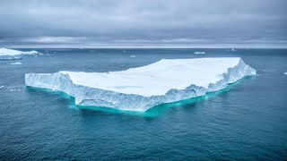 Large iceberg floating in the arctic sea