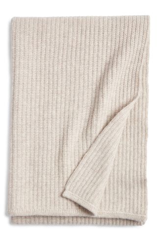 Rib Wool & Cashmere Throw Blanket