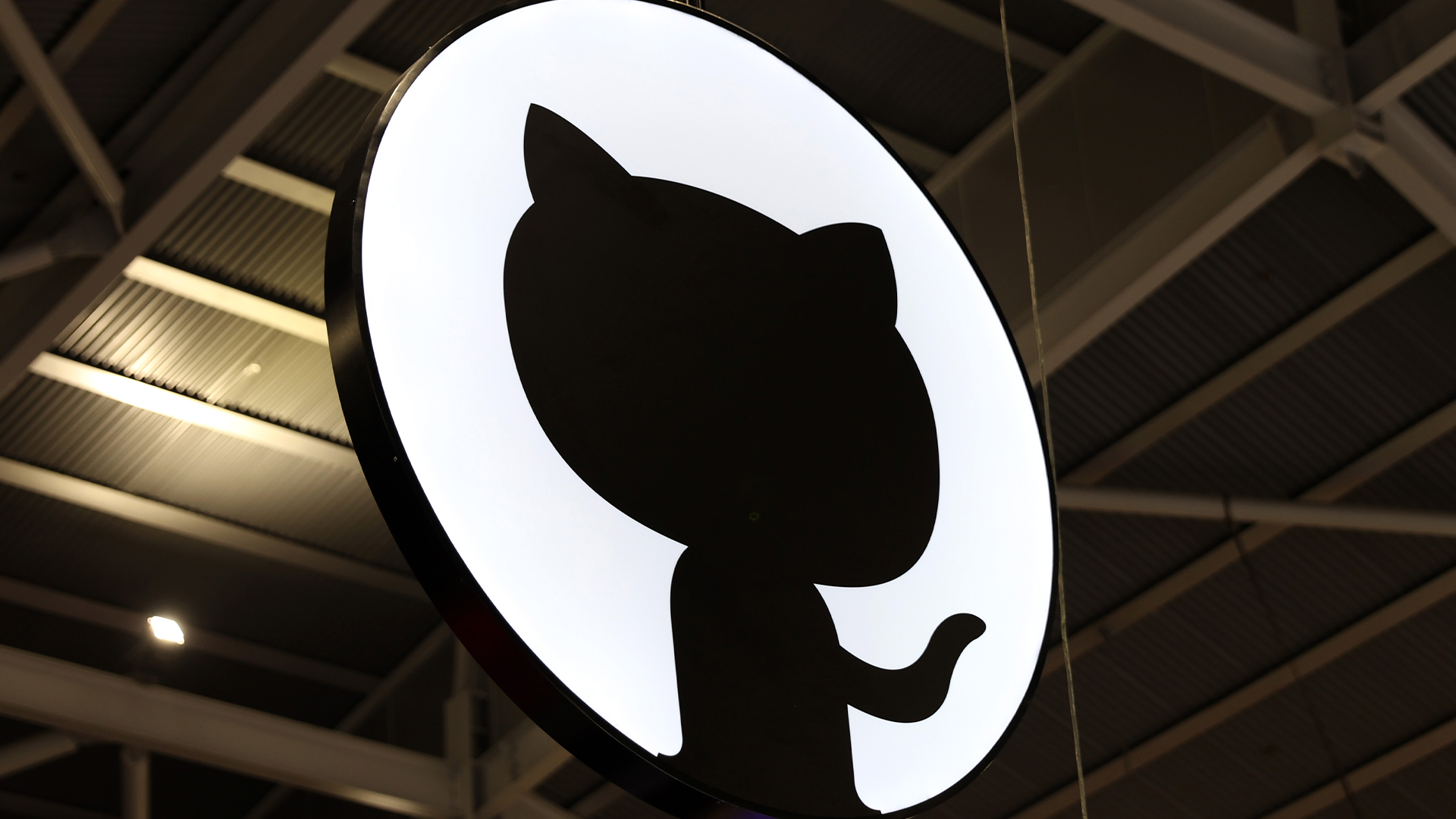 GitHub logo and branding pictured on the company's vendor stall at the Singapore FinTech Festival.