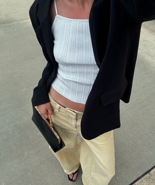 pants and blazer with white tank