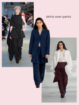 a collage of three runway images from Copenhagen Fashion Week's fall/winter 2025 runway shows