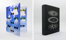 Left: Muniz’s ’Happy View’ frames in the artful plexiglas cabinet. Right: the box for Sugimoto’s styles