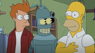 Fry, Bender and Homer talk on The Simpsons