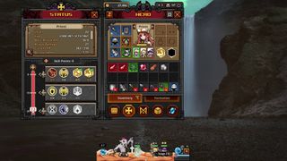 Task Bar Hero Priest hero inventory and skills status page