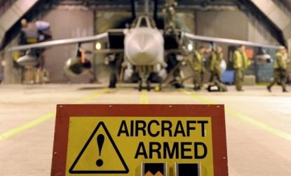 A British defense aircraft prepares to join the multi-national action against Libyan leader Moammar Gadhafi.