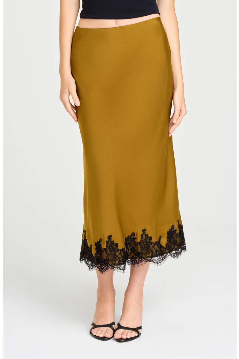 Vienna Lace Trim Satin Skirt