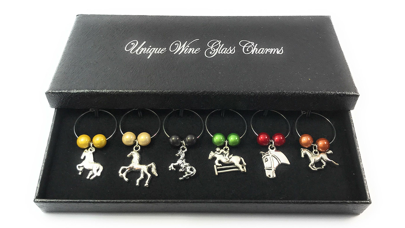 Horse wine glass charms