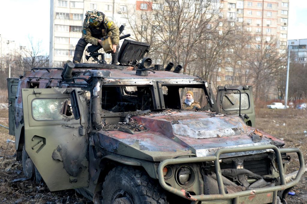 Ukrainian soldier in Kharkiv