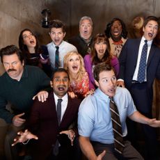 still from parks and rec, a comedy series