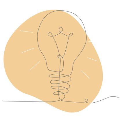 illustration of lightbulb on orange background