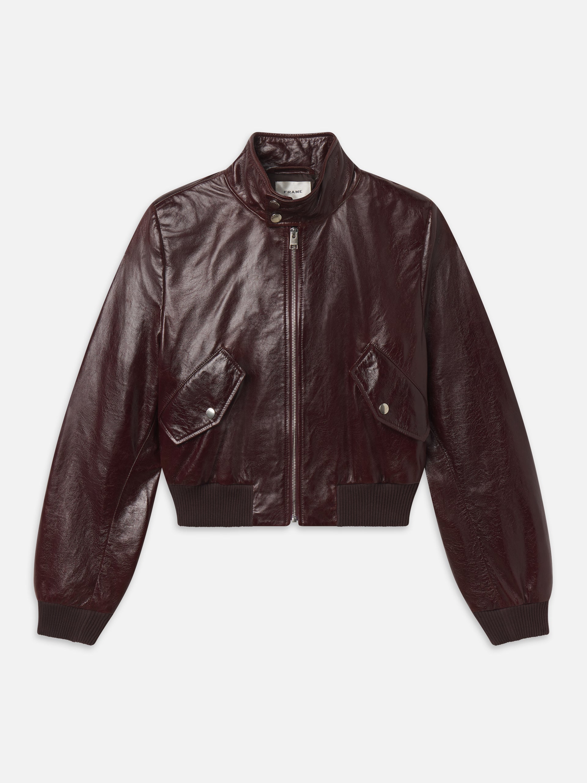 The Patent Leather Harrington Jacket -- Currant - Xxs / Currant