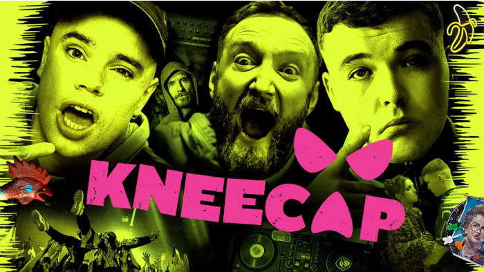 The poster for Kneecap showing all three members of the trio