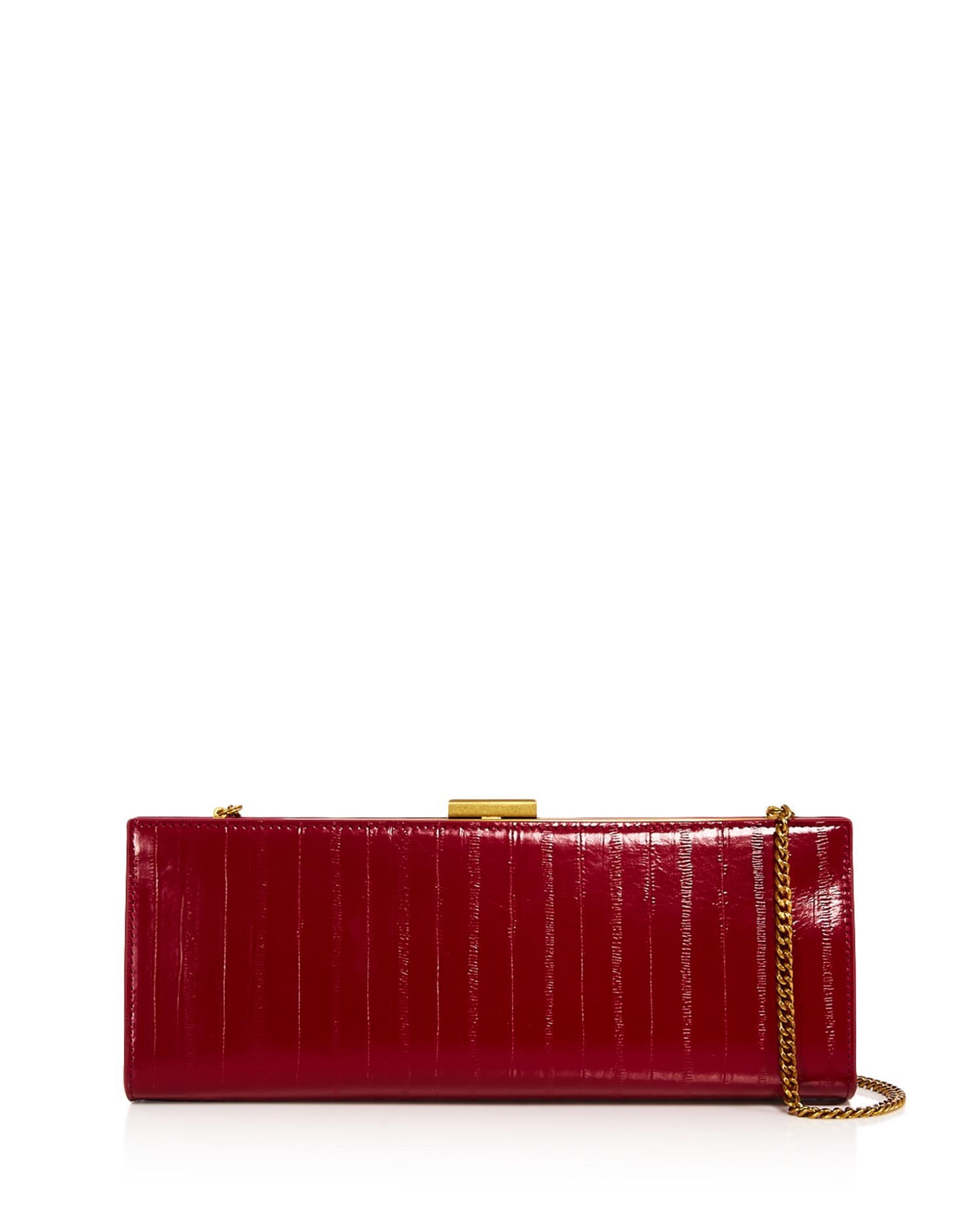 Aqua, Eel Embossed Leather Clutch