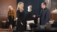 Maura West, Laura Wright and Maurice Benard as Ava, Carly and Sonny in an intense scene in General Hospital 