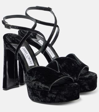 Karli 125 Velvet Platform Sandals