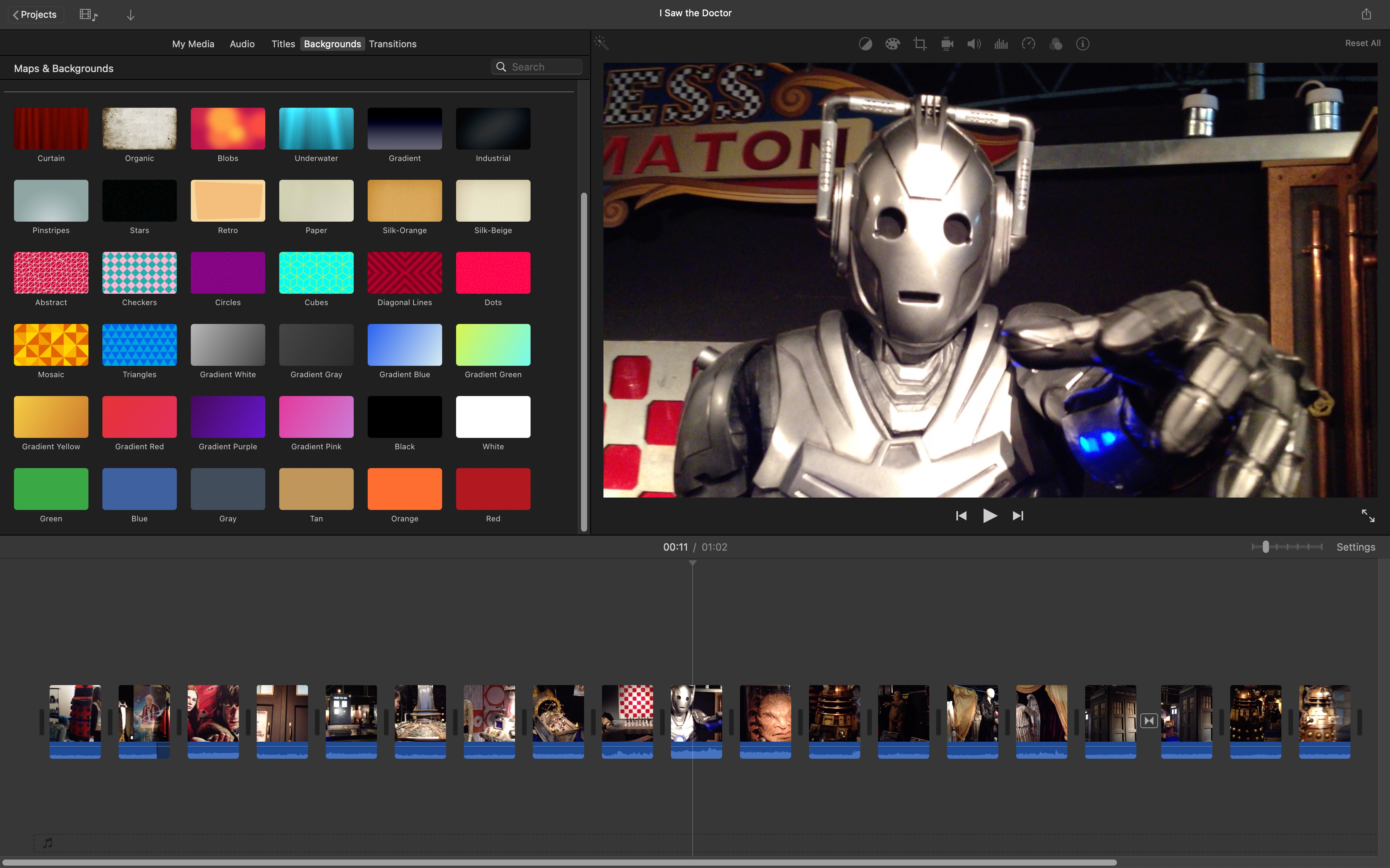 Screenshot of Apple iMovie video editing software