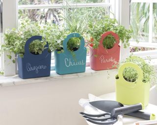 Gabrielle bags used as planters