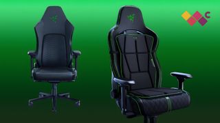 Razer Iskur V2 and Razer Iskur V2 with Project Esther gaming cushion