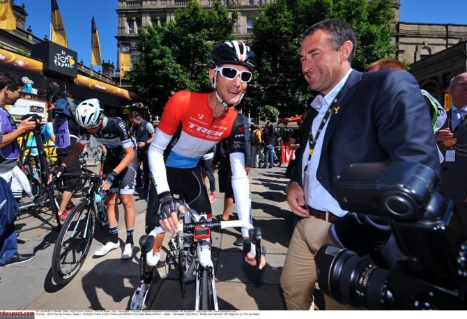 Fr&auml;nk Schleck with ASO race director Thierry Gouvenou