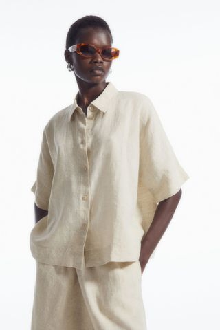 Short-Sleeved Linen Shirt