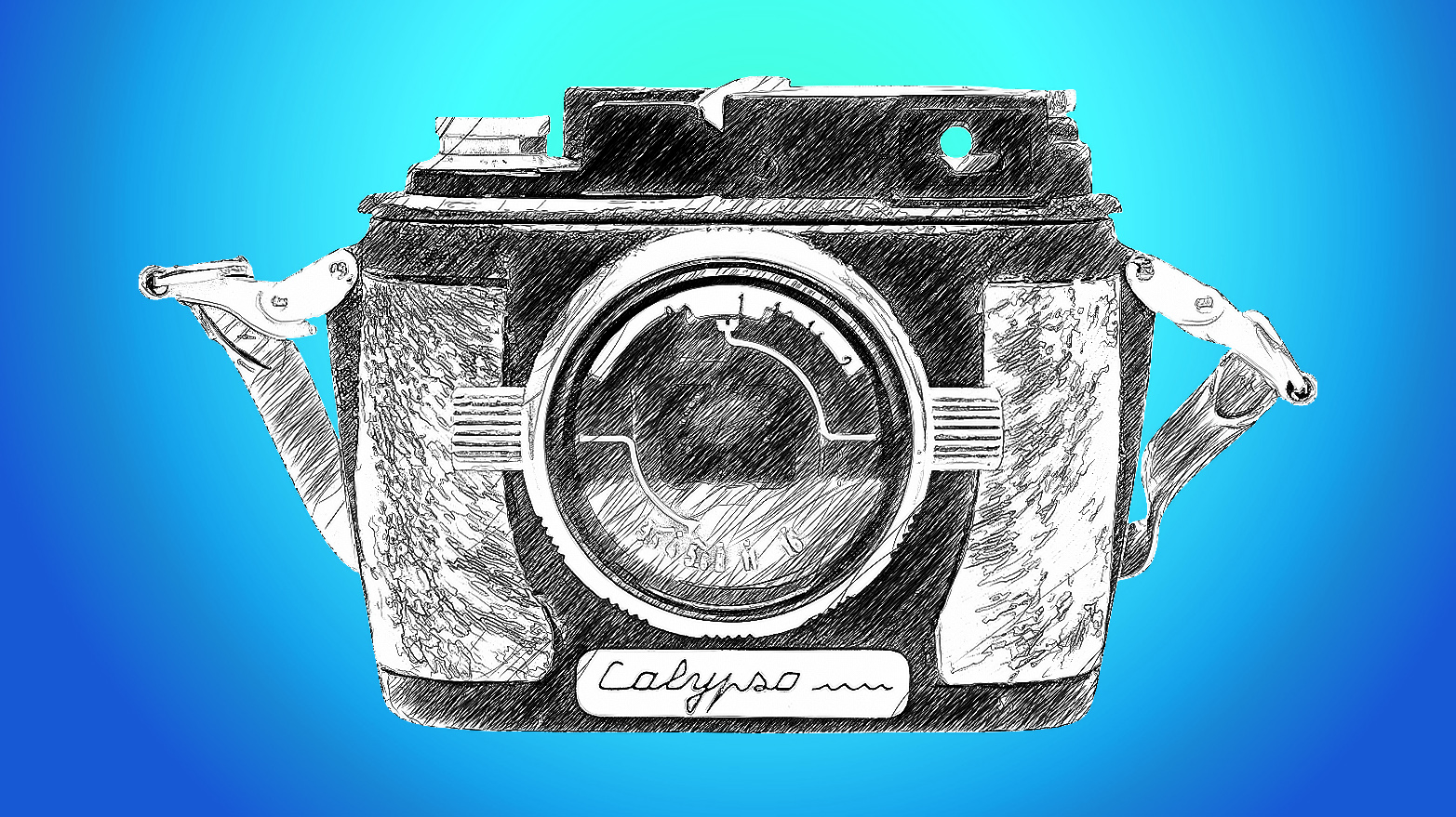 Line drawing of Calypso underwater camera