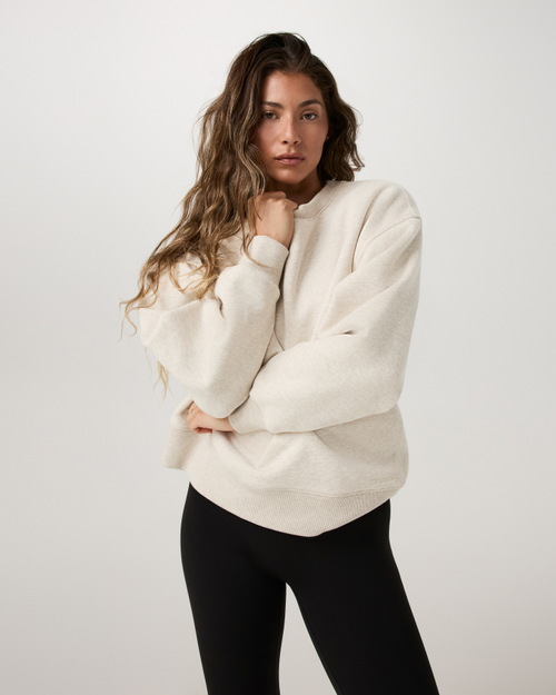 Vuori Restore Oversized Crew (Bone Heather)