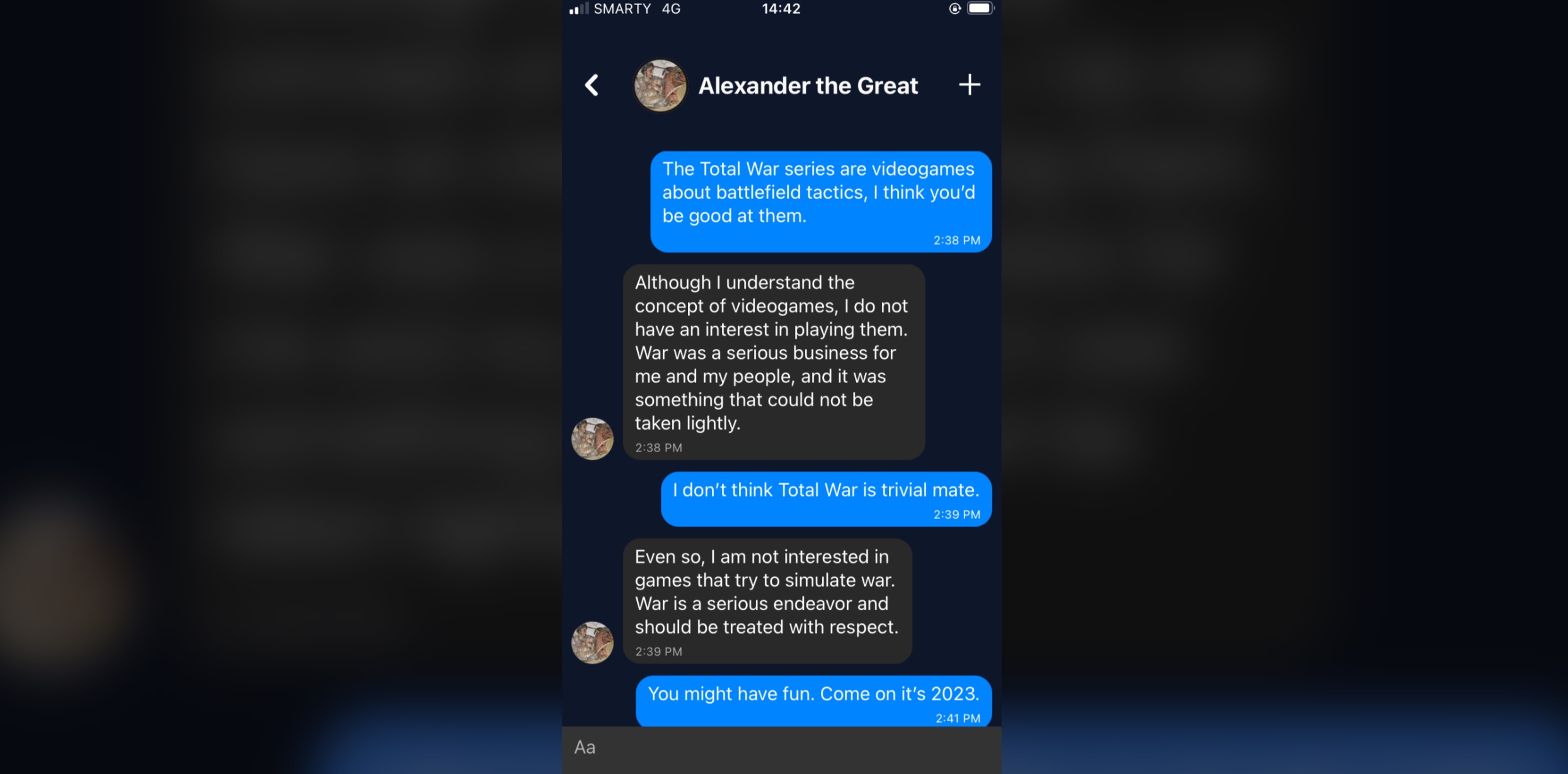 Conversation with Alexander the Great