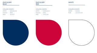 A screenshot from a style guide on the US flag