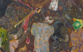 Michael Armitage, The Flaying of Marsyas, 2017. © Michael Armitage. Photo © White Cube (Ben Westoby). Courtesy of the Artist and White Cube.