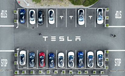 A Tesla lot in Fremont, California