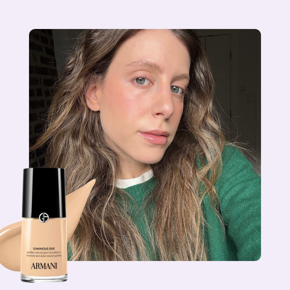 Senior beauty editor Jamie Chevron Armani Beauty Luminous Silk Natural Glow Blurring Liquid Foundation.