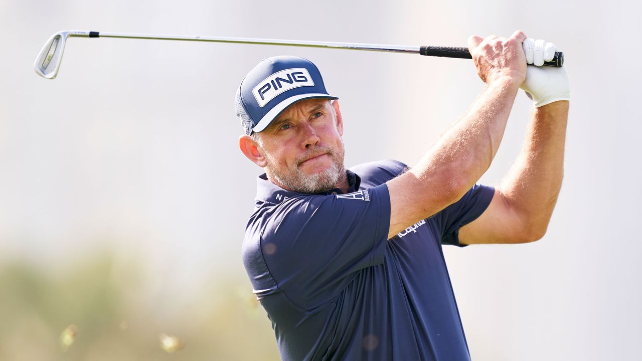 Lee Westwood hits a golf shot