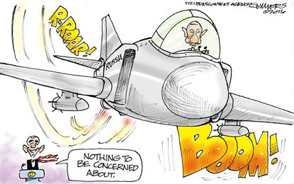 Obama Cartoon World Russian Jet