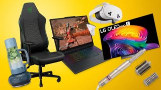Collage of tech and home appliances