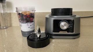 Ninja Foodi Power Blender & Processor System with berry and yoghurt ingredients inside