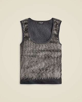 Vintage Rib Sequin-Embellished Tank Top