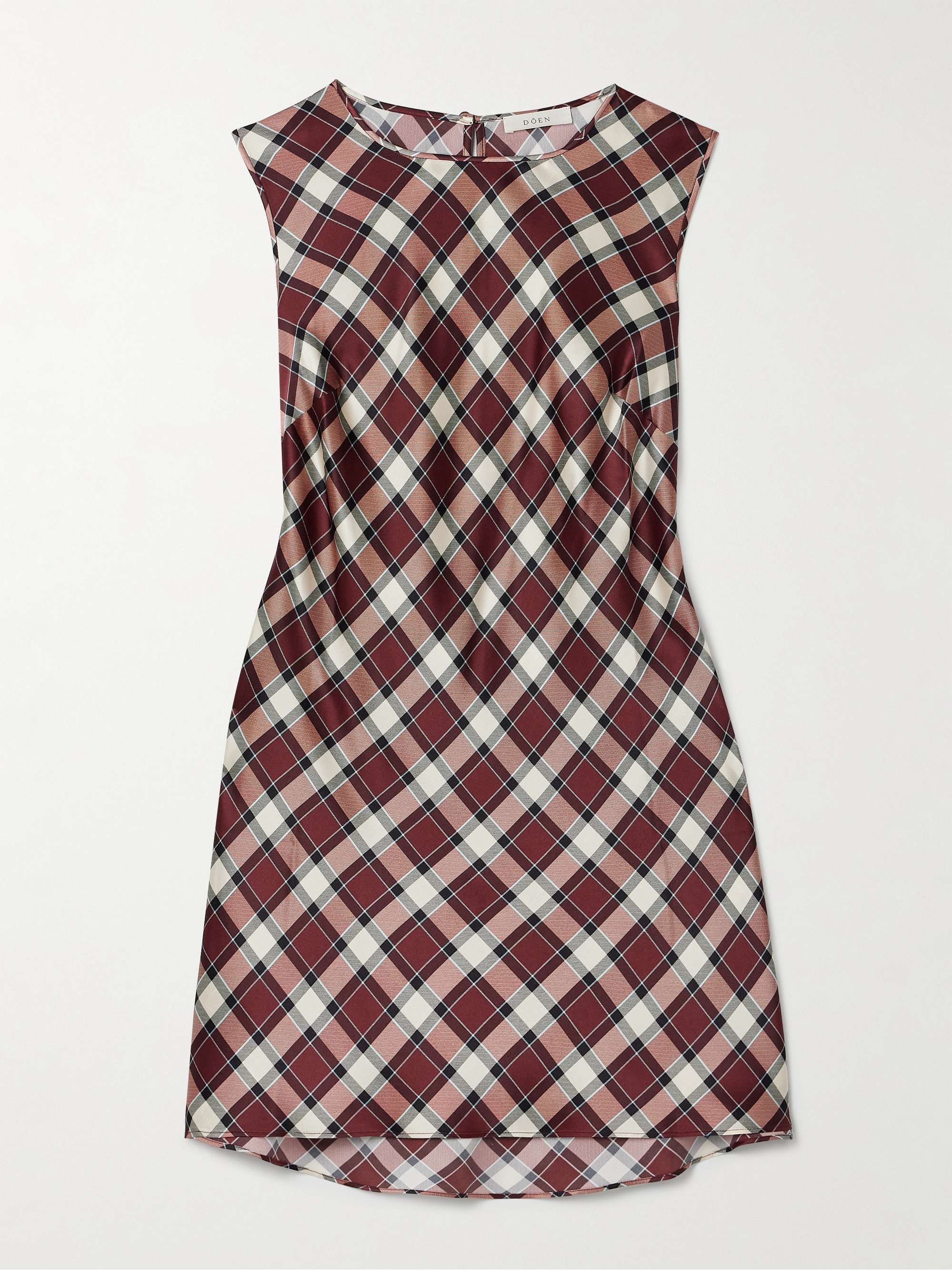 Alamere Checked Silk-Satin Mini Dress