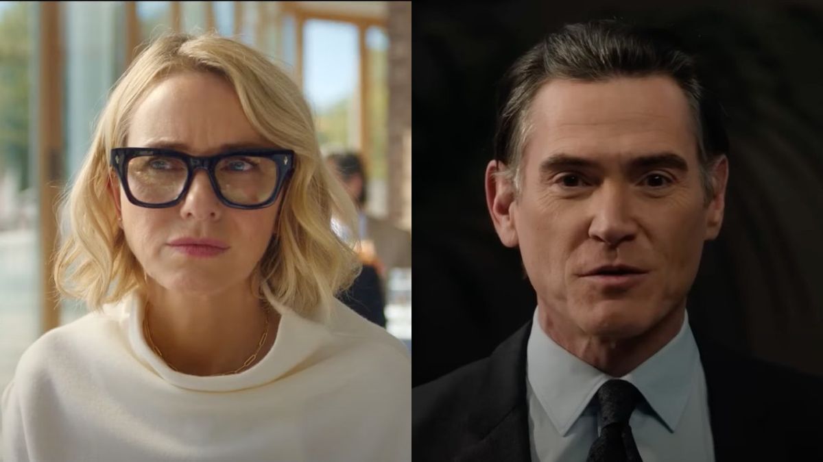 Side by side of Naomi Watts in The Watcher and Billy Crudup in The Morning Show. 