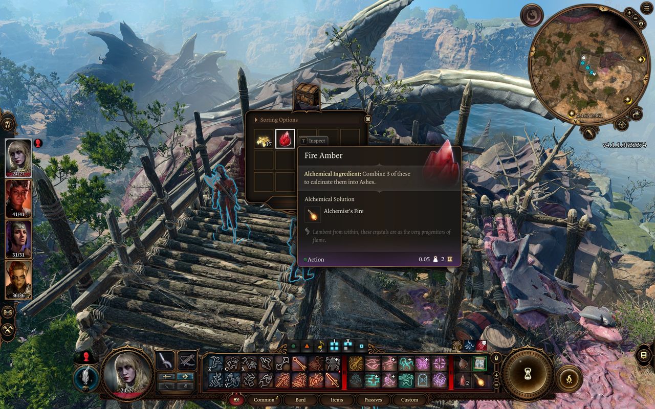 A treasure chest with gold and fire amber, a resource