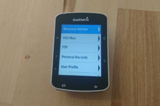 Plenty of training data feedback from the Garmin Edge 520 with V02 and FTP measured