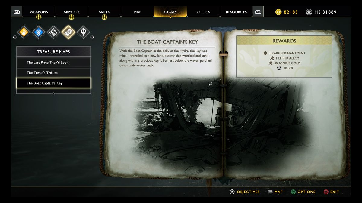 God of War treasure map locations