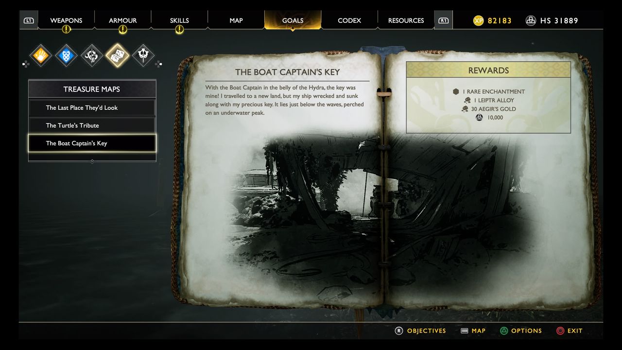 God of War treasure map locations