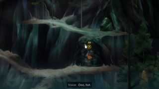 Oxenfree 2 Lost Signals Horseshoe Beach riddles Riley climbing up a cliff wall to reach a cave