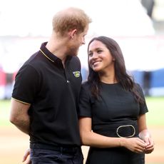 london, england june 29 in this handout image provided by the invictus games foundation, prince harry, duke of sussex and meghan, duchess of sussex prepare to watch the first pitch as they attend the boston red sox against the new york yankees match at the london stadium on june 29, 2019 in london, england the historic two game you just can’t beat the person who never gives up series marks the sport’s first games ever played in europe and the invictus games foundation has been selected as the official charity of mitel and mlb london series 2019 photo by handoutchris jacksoninvictus games foundation via getty images