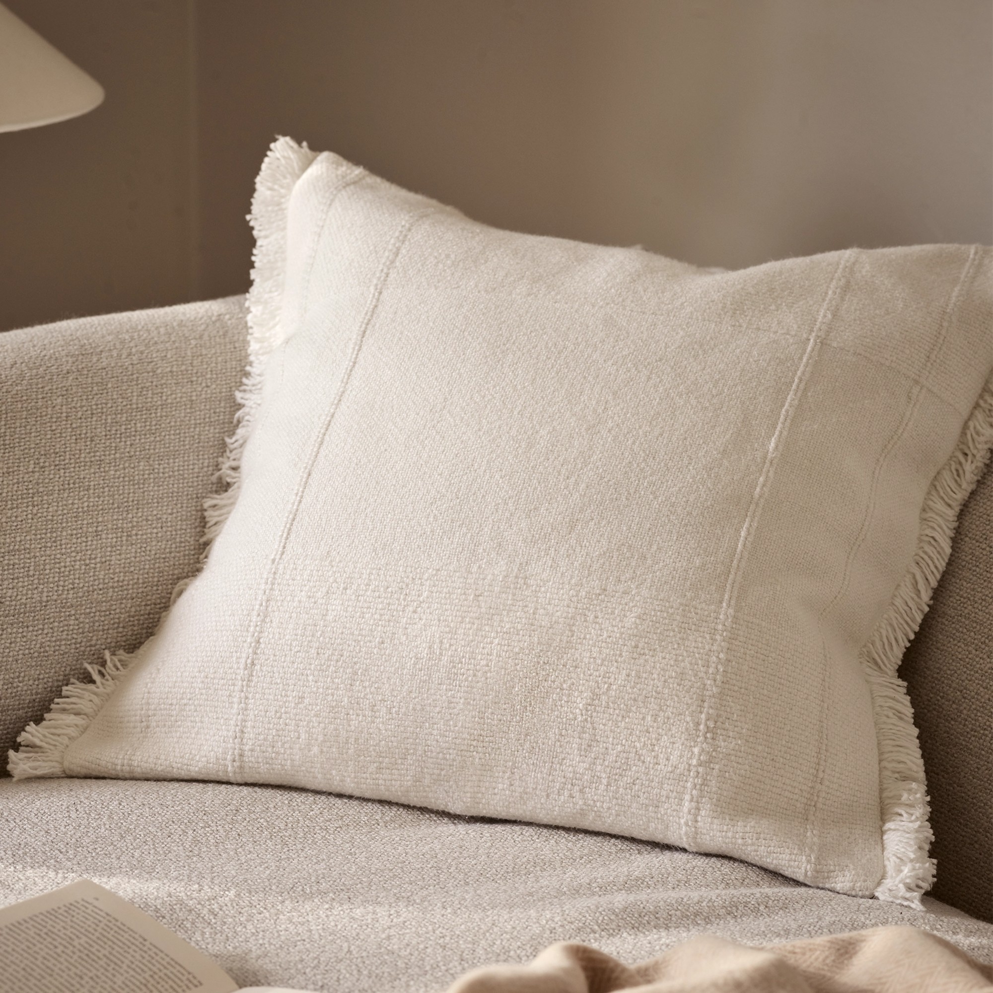 The White Company Dores Fringe Cushion