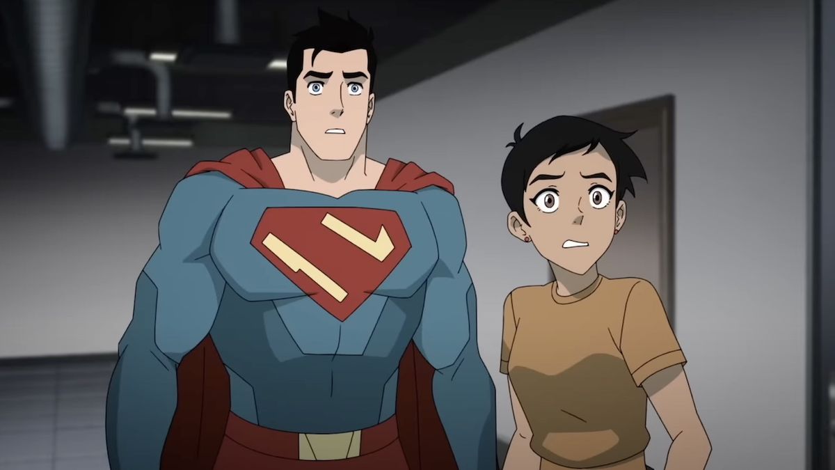 My Adventures with Superman&#039;s versions of Superman and Lois Lane looking surprised