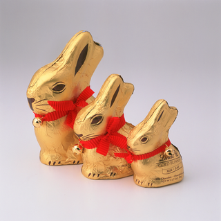 chocolate with rabbit shape and golden wrap