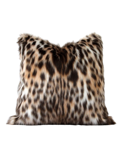 Faux Fur Leopard Pillow Cover