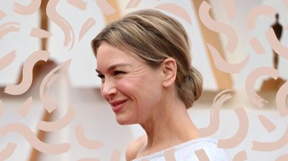 messy bun main image of renee zellweger on the red carpet